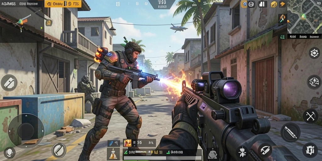 Tampilan gameplay seru AGAM66 dalam aksi FPS.