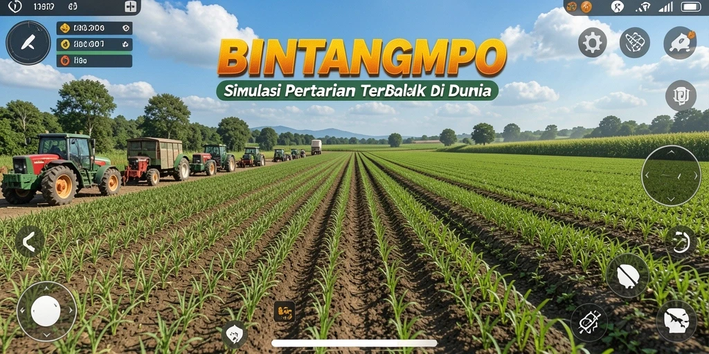 Screenshot gameplay BINTANGMPO menampilkan aktivitas bertani yang asyik.