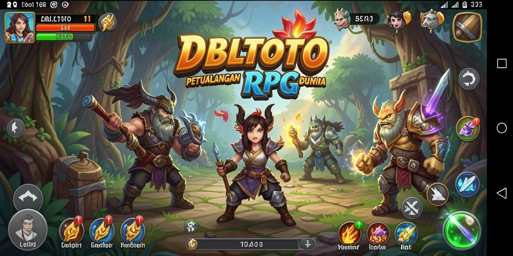 Tampilan gameplay DBLTOTO yang menampilkan petualangan RPG yang seru.