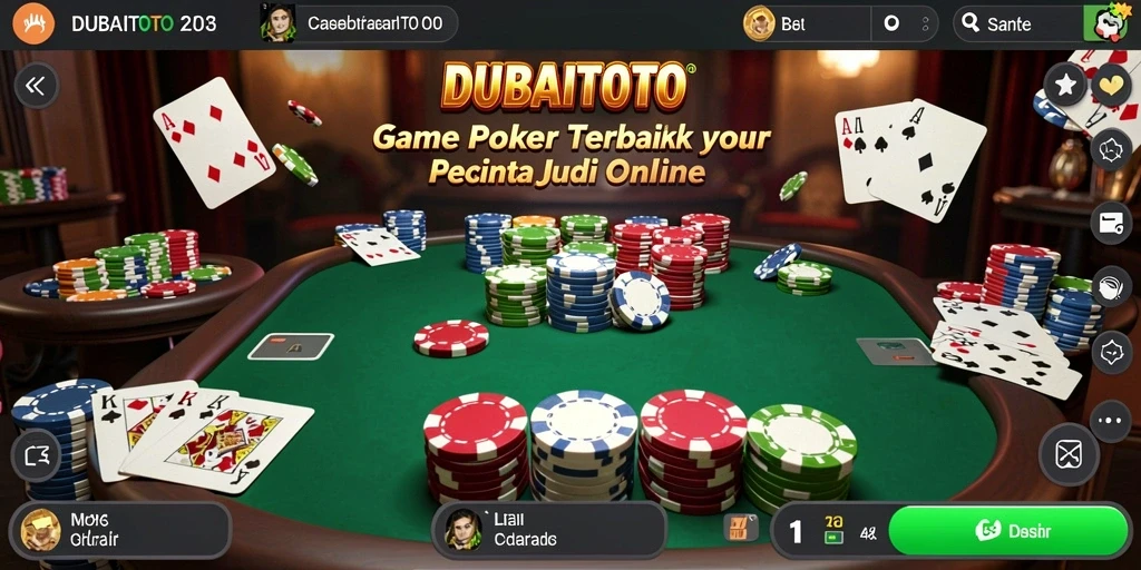 Screenshot DUBAITOTO menampilkan keseruan permainan poker online.