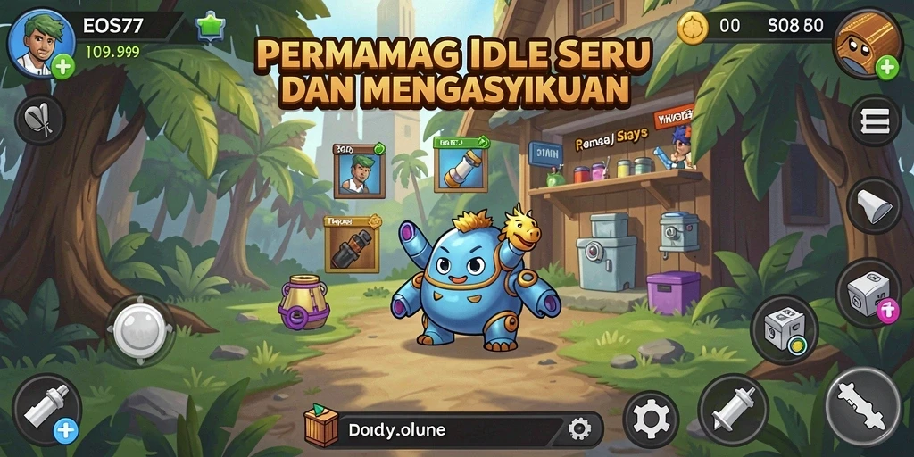 Screenshot gameplay EOS77 yang menunjukkan keseruan bermain Idle.