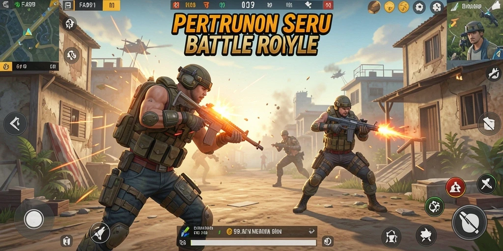 Tampilan gameplay seru dan menegangkan di FA99 Battle Royale.