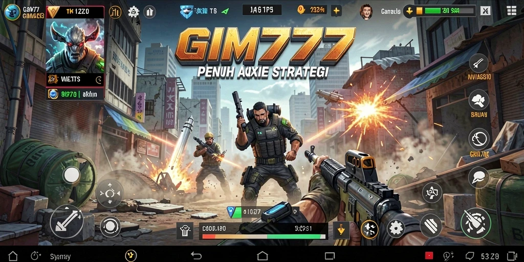 Tampilan gameplay seru dalam GIM777 dengan aksi tembak-menembak yang mendebarkan.