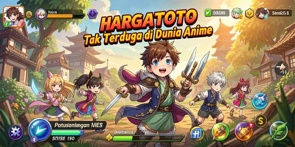Tangkapan layar gameplay HARGATOTO menampilkan pertarungan karakter Anime yang menakjubkan.