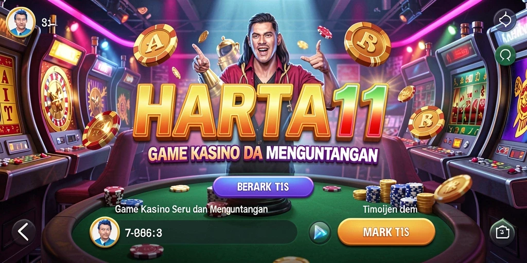 Screenshot utama HARTA11 menampilkan gameplay menarik di kasino.