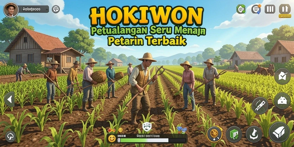 Tampilan gameplay HOKIWON yang penuh warna dan menarik.