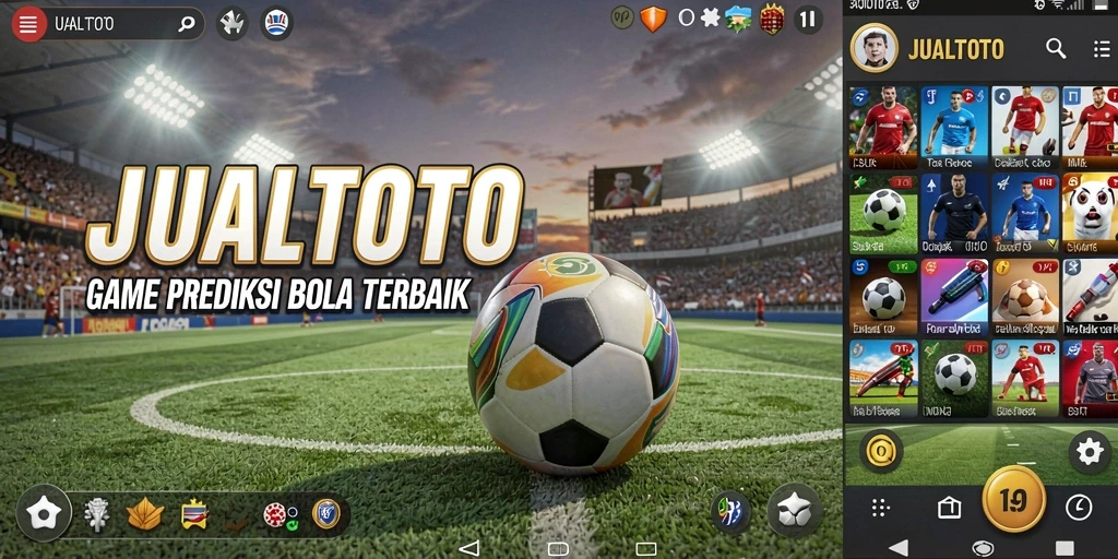 Tampilan menarik gameplay JUALTOTO dalam prediksi pertandingan sepak bola.
