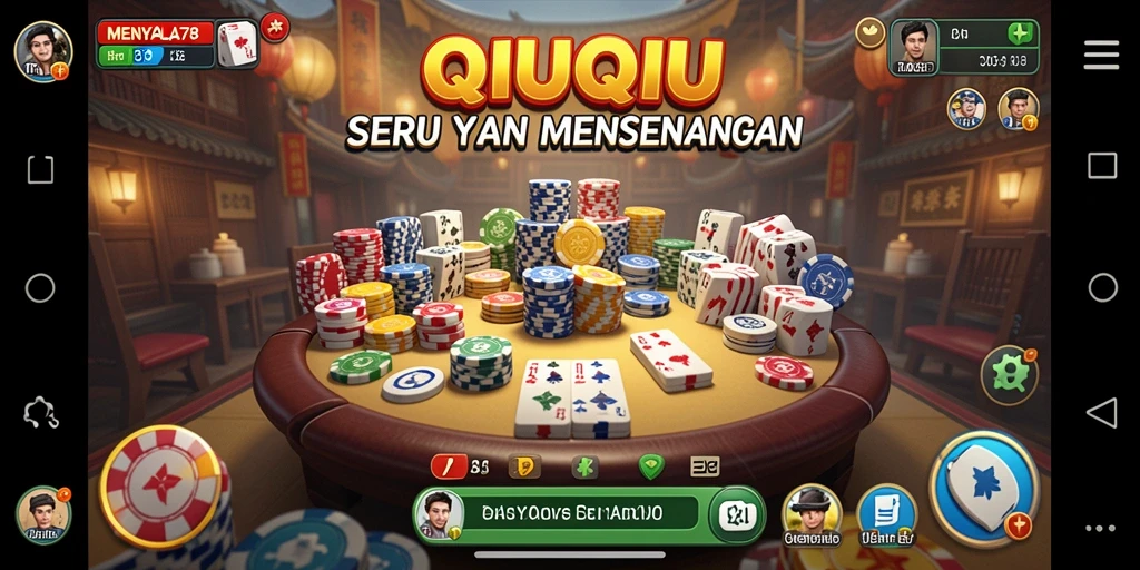 Tampilan gameplay seru dalam MENYALA78 saat bermain QiuQiu.