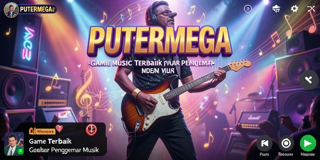 Screenshot gameplay PUTERMEGA menampilkan interaksi musik yang seru.