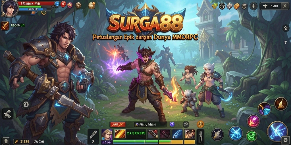 Tampilan gameplay SURGA88 yang memukau dalam dunia MMORPG.