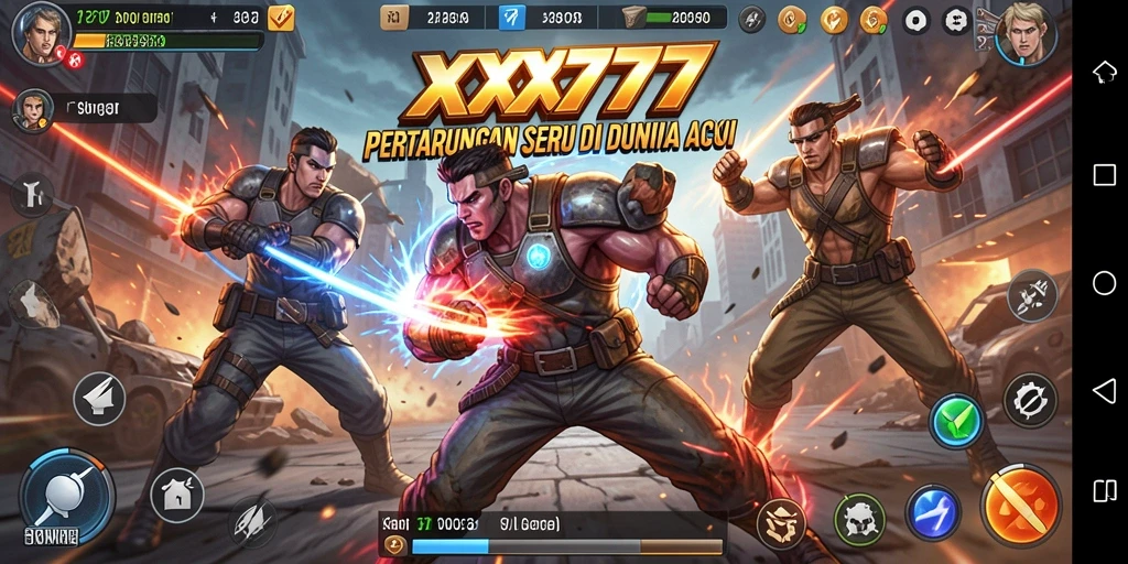 Tangkapan layar utama XXX777 menampilkan aksi pertarungan yang mendebarkan.